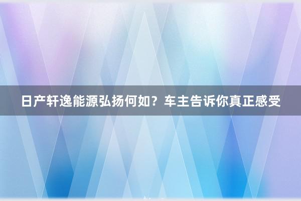 日产轩逸能源弘扬何如？车主告诉你真正感受